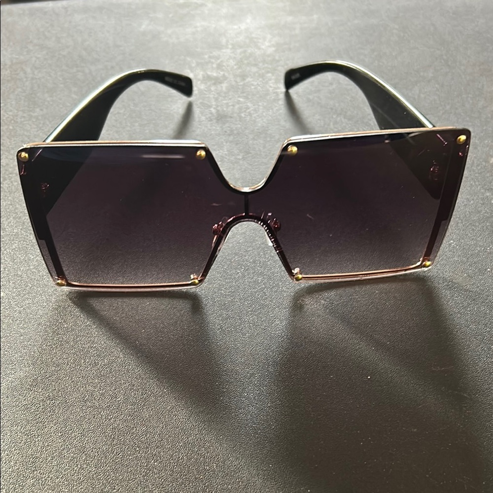 Bold Black and Gold Oversized Glasses